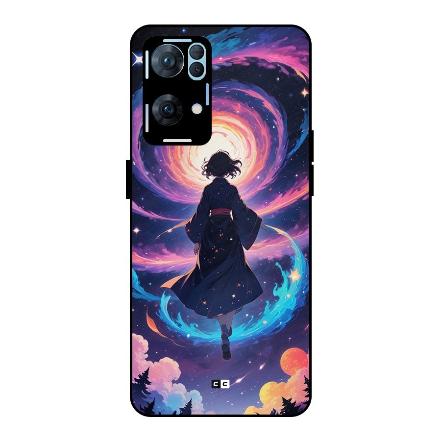 Anime Galaxy Girl Metal Back Case for Oppo Reno7 Pro 5G