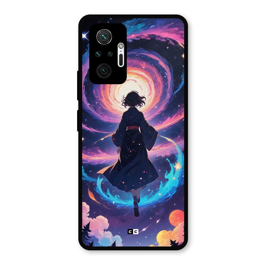 Anime Galaxy Girl Metal Back Case for Redmi Note 10 Pro