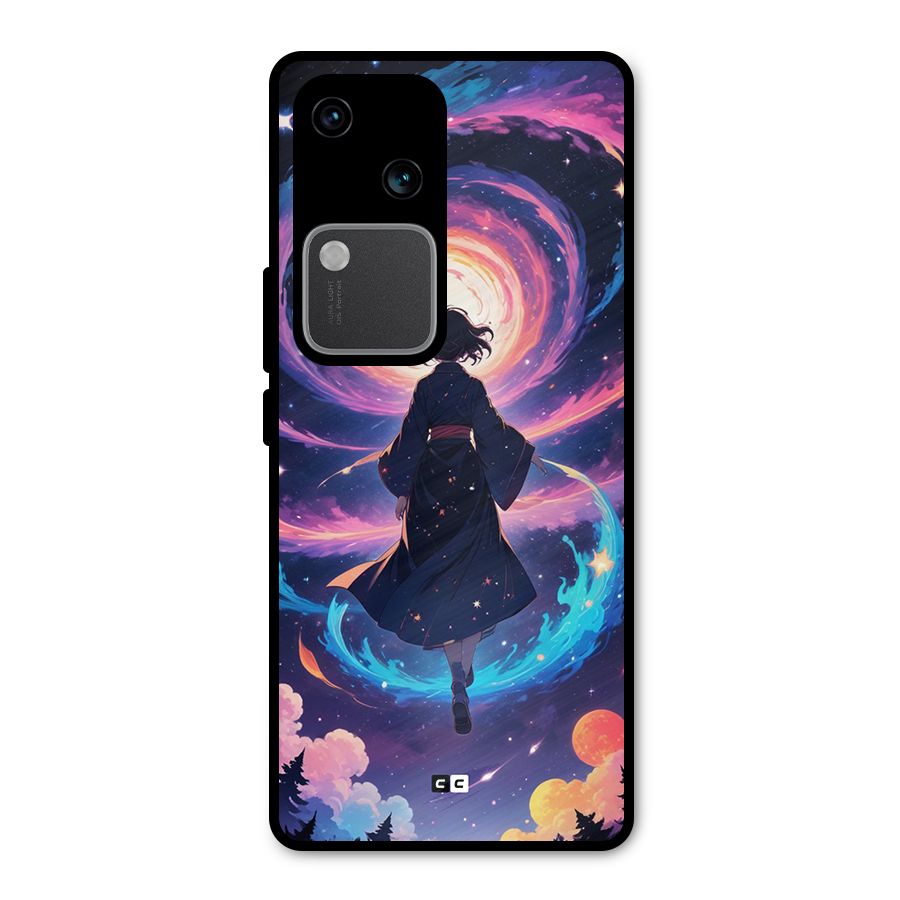 Anime Galaxy Girl Metal Back Case for Vivo V30 Pro
