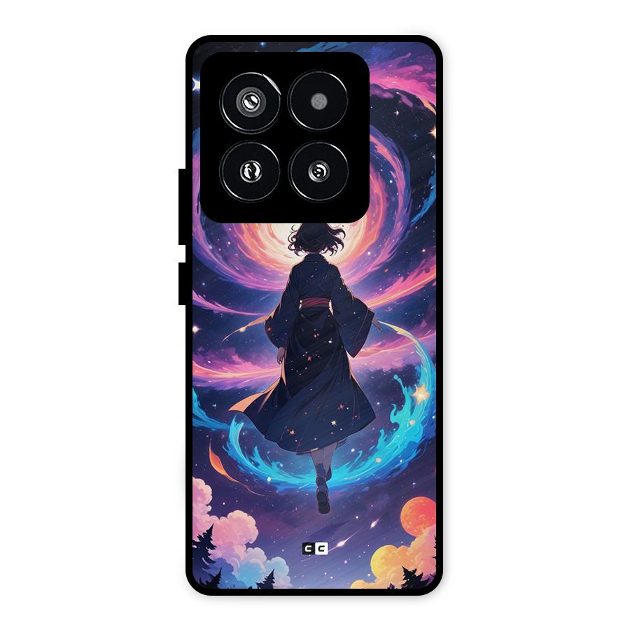 Anime Galaxy Girl Metal Back Case for Xiaomi 14 Pro