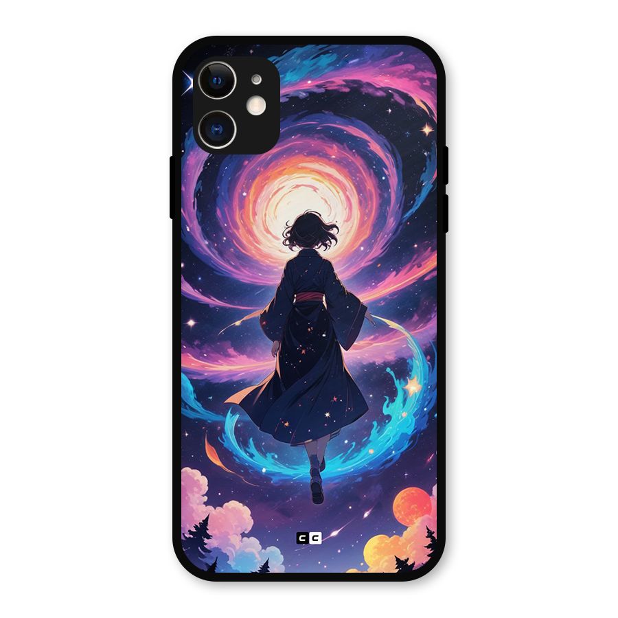 Anime Galaxy Girl Metal Back Case for iPhone 11