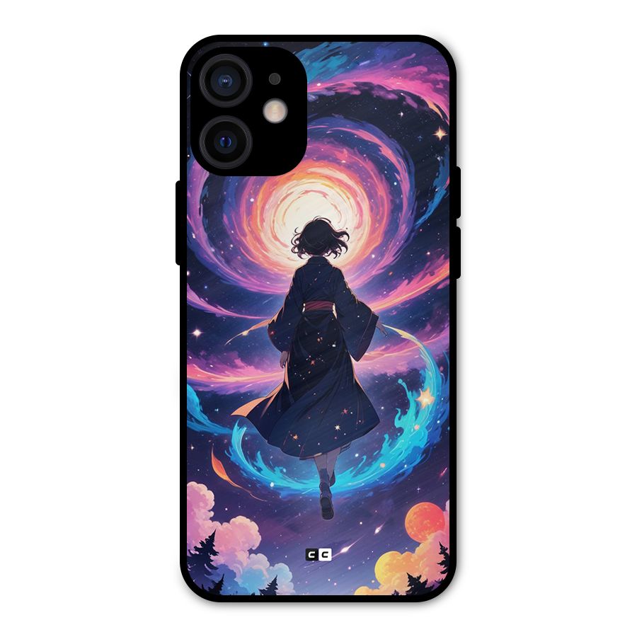 Anime Galaxy Girl Metal Back Case for iPhone 12 Mini