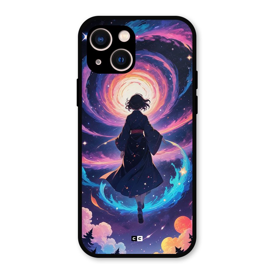 Anime Galaxy Girl Metal Back Case for iPhone 13