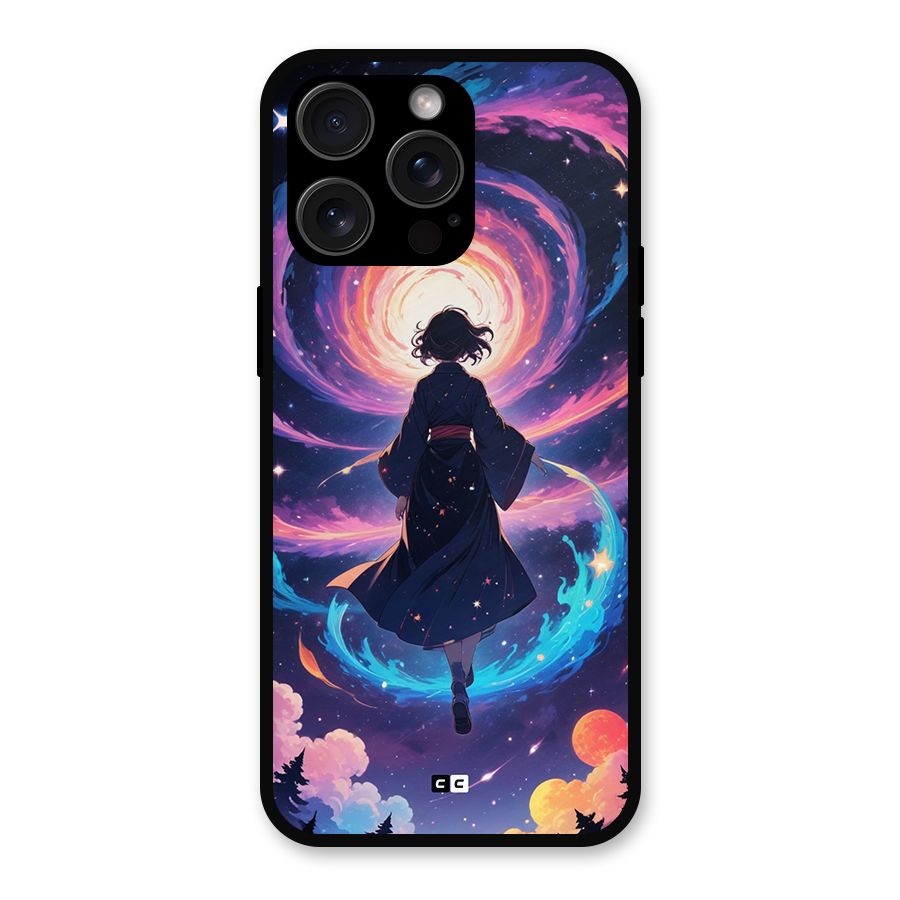 Anime Galaxy Girl Metal Back Case for iPhone 15 Pro Max