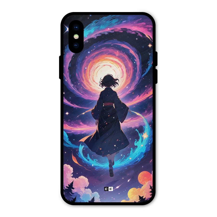 Anime Galaxy Girl Metal Back Case for iPhone XS