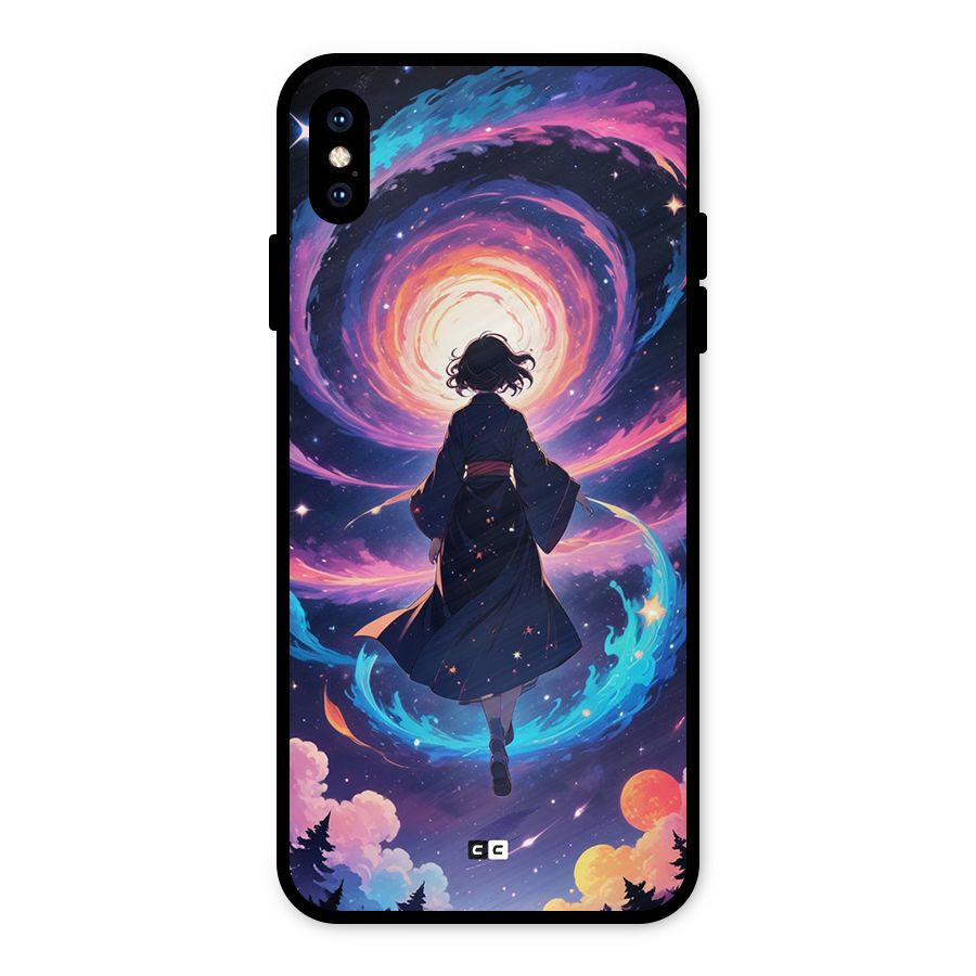 Anime Galaxy Girl Metal Back Case for iPhone XS Max