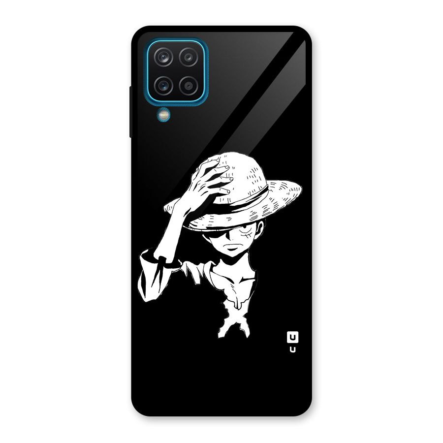 Anime One Piece Luffy Silhouette Glass Back Case for Galaxy A12