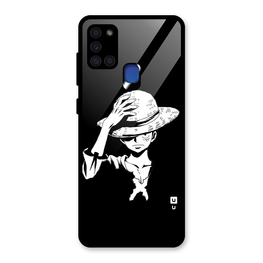 Anime One Piece Luffy Silhouette Glass Back Case for Galaxy A21s