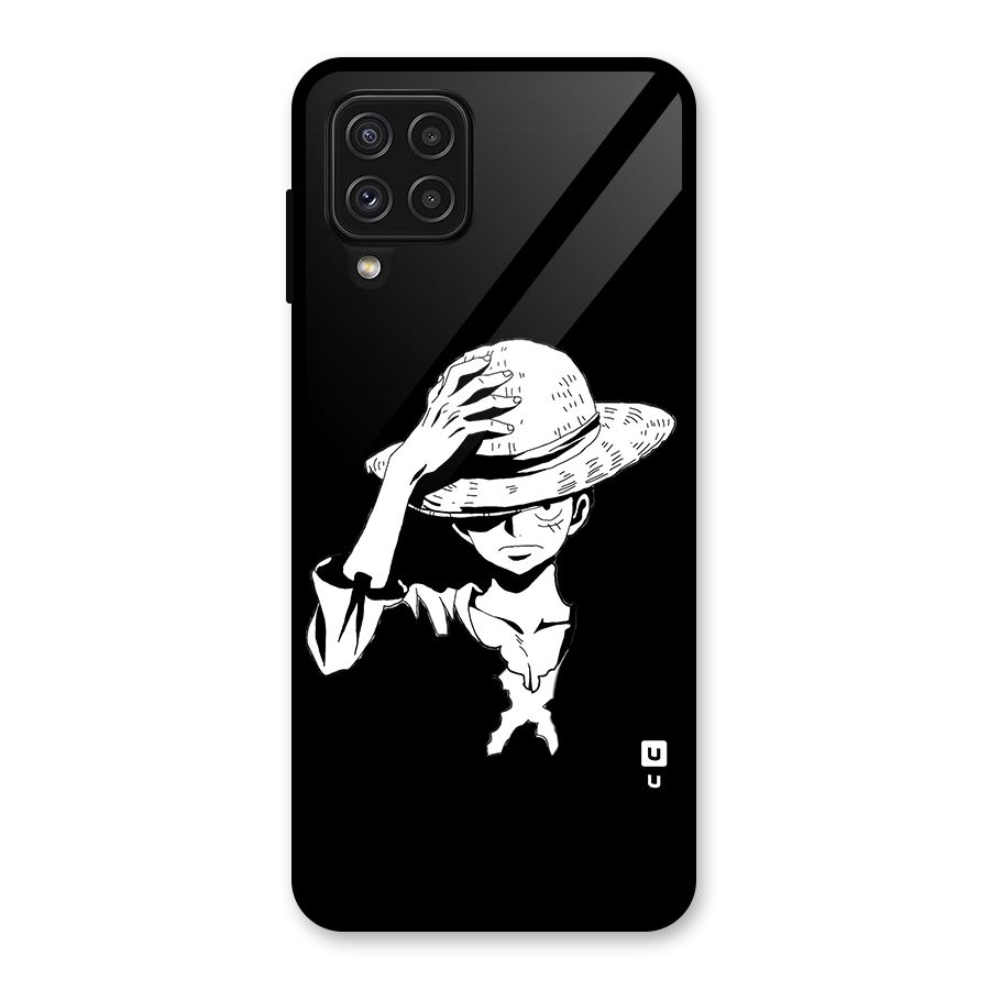 Anime One Piece Luffy Silhouette Glass Back Case for Galaxy A22 4G