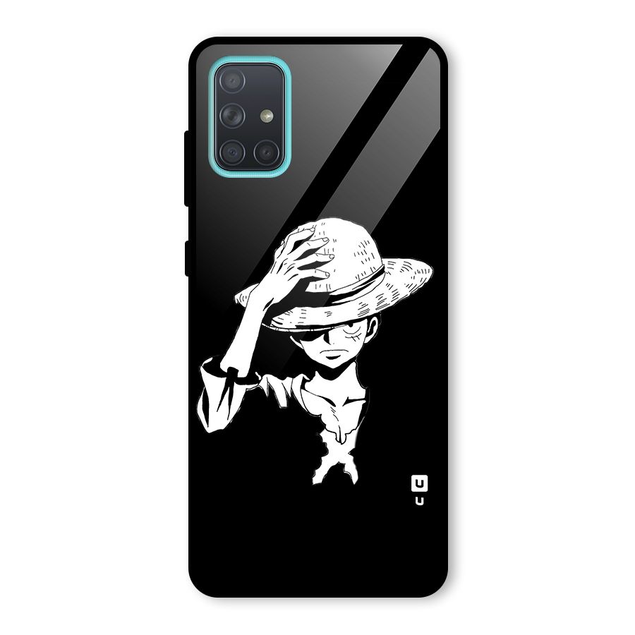 Anime One Piece Luffy Silhouette Glass Back Case for Galaxy A71