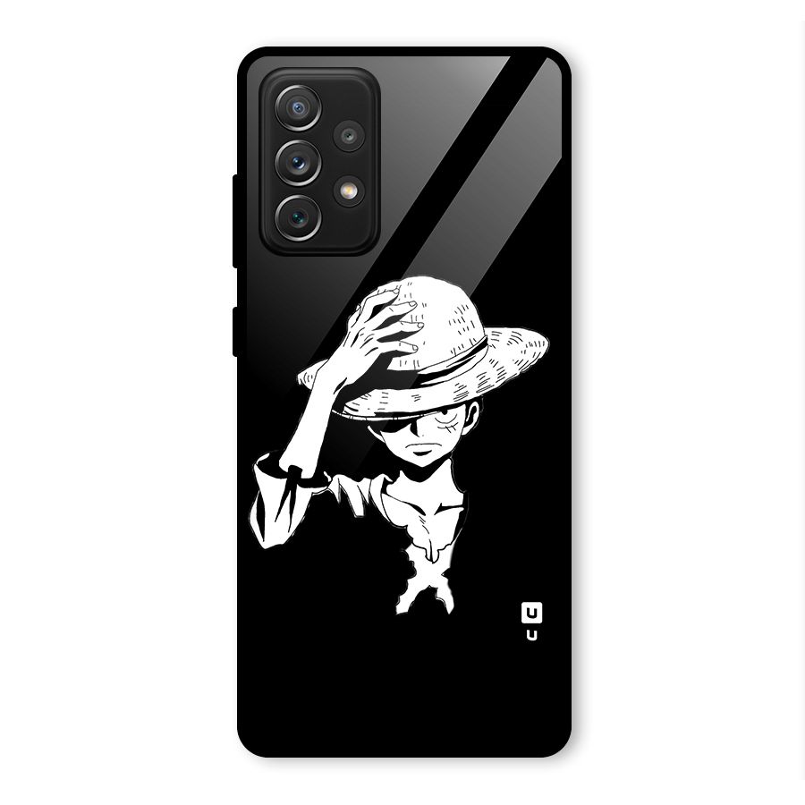 Anime One Piece Luffy Silhouette Glass Back Case for Galaxy A72