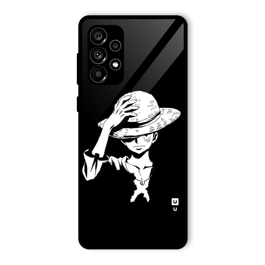 Anime One Piece Luffy Silhouette Glass Back Case for Galaxy A73 5G