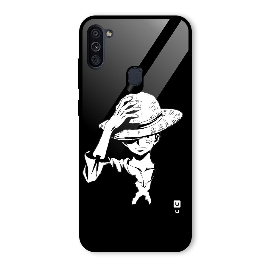 Anime One Piece Luffy Silhouette Glass Back Case for Galaxy M11