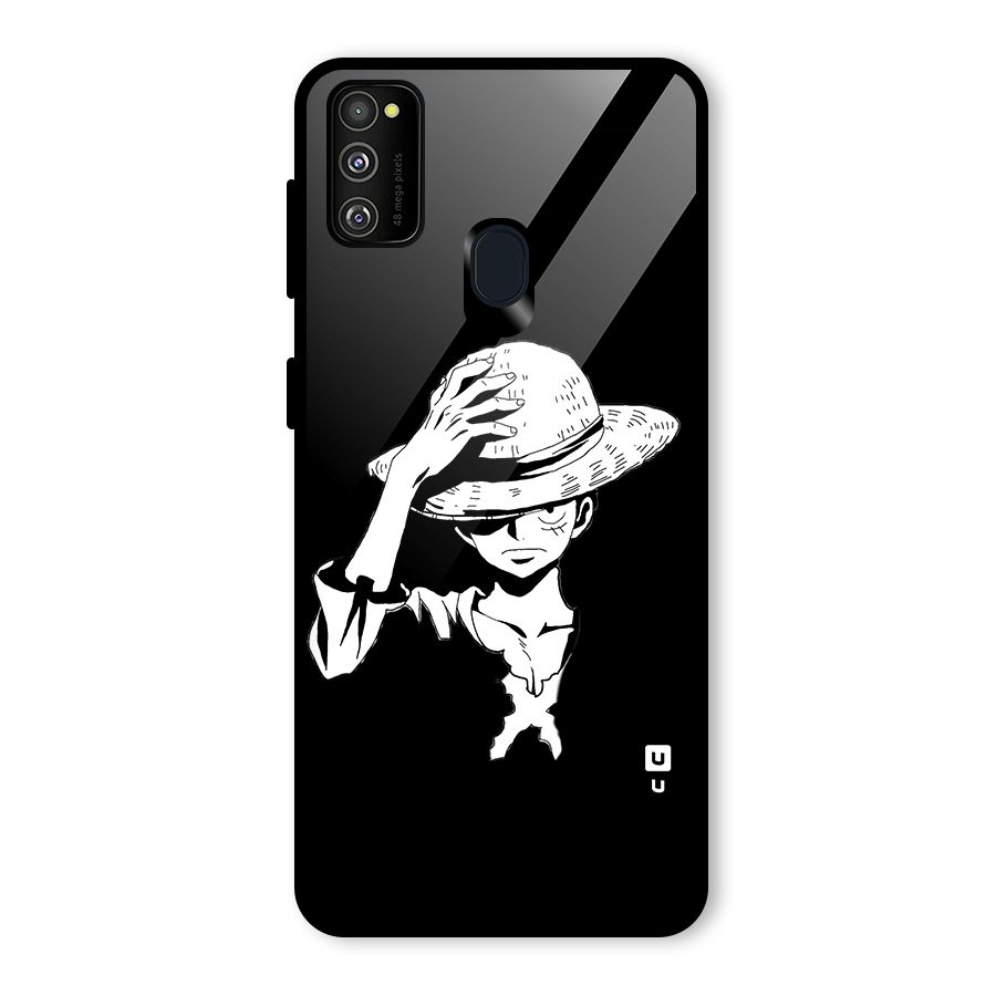 Anime One Piece Luffy Silhouette Glass Back Case for Galaxy M21