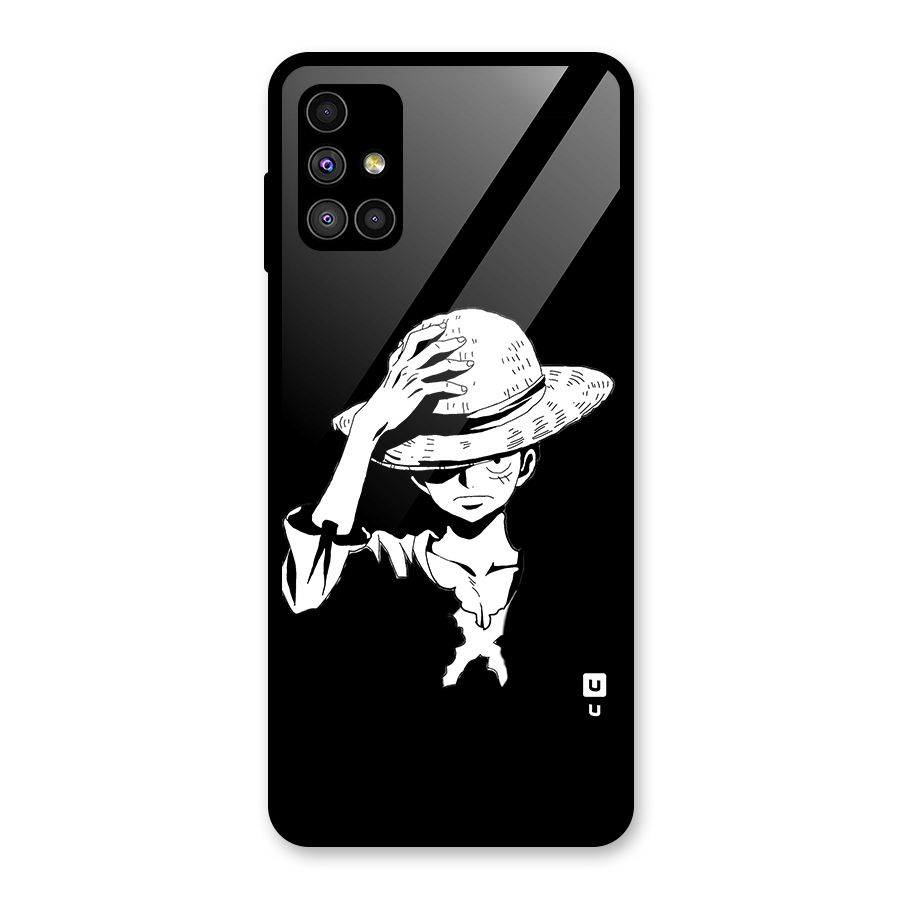 Anime One Piece Luffy Silhouette Glass Back Case for Galaxy M51