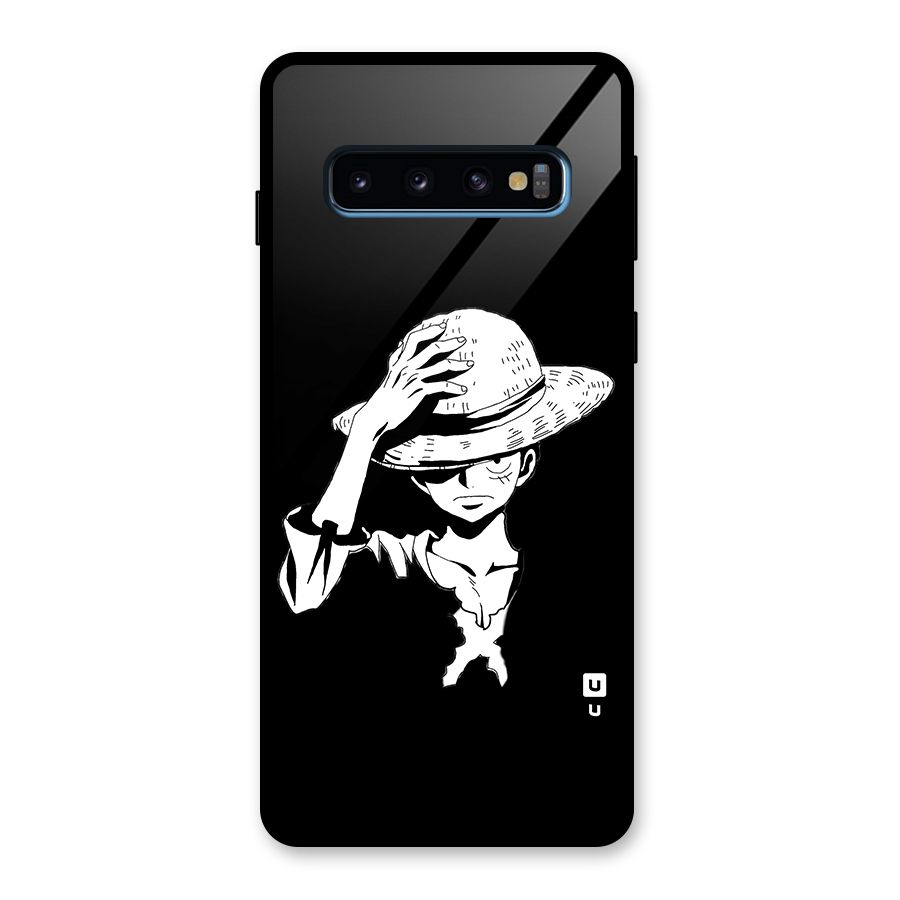 Anime One Piece Luffy Silhouette Glass Back Case for Galaxy S10