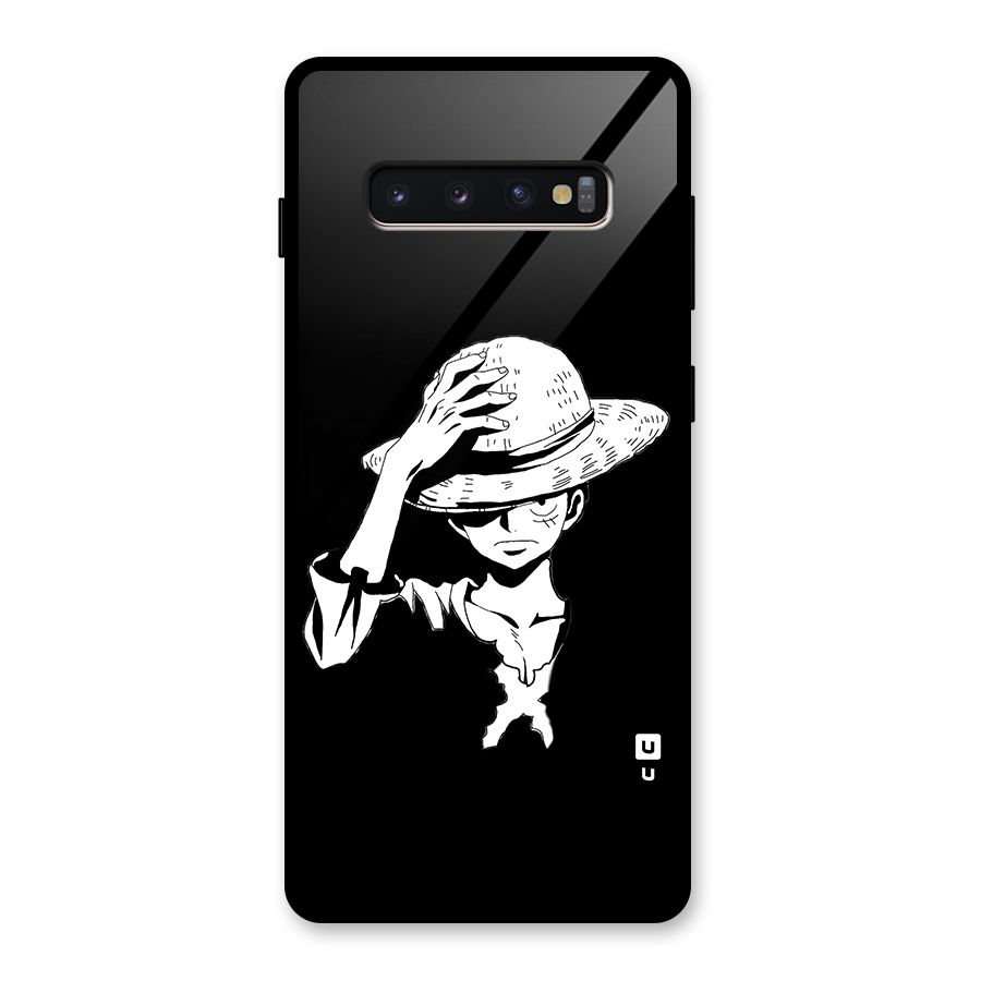 Anime One Piece Luffy Silhouette Glass Back Case for Galaxy S10 Plus