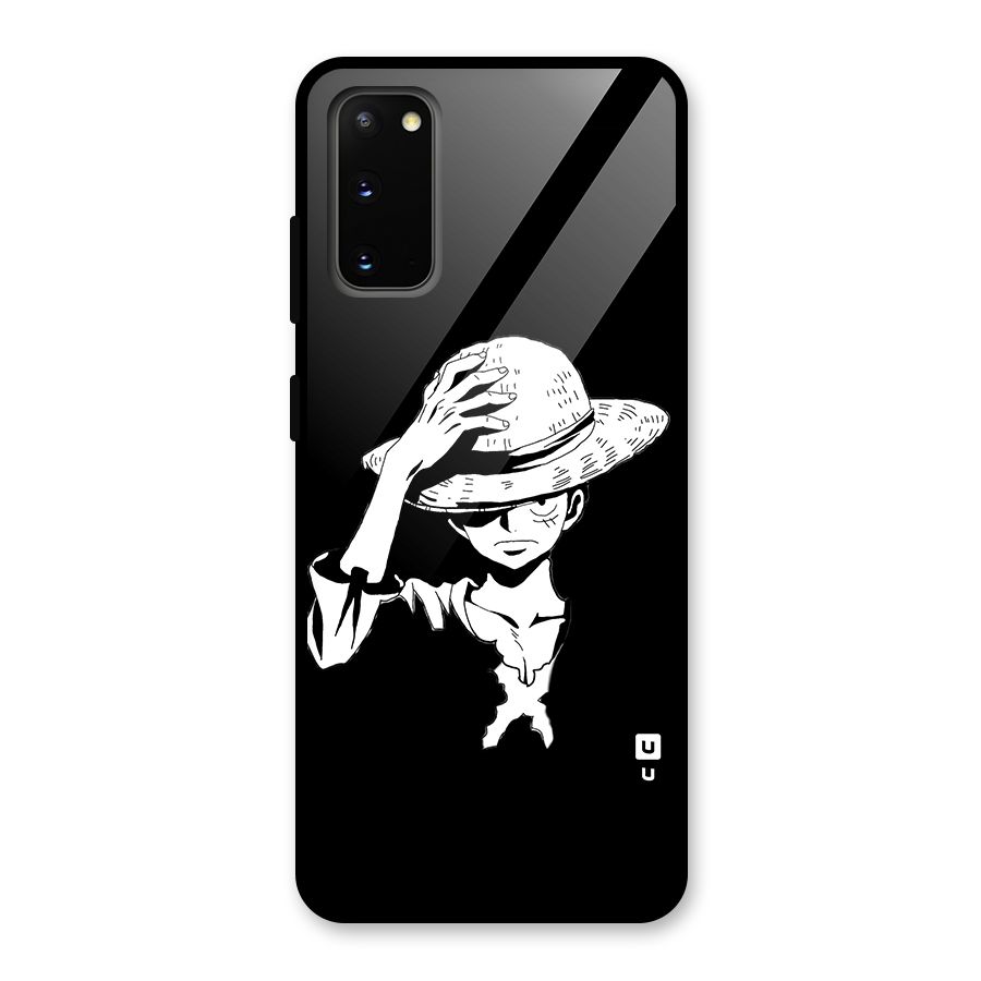 Anime One Piece Luffy Silhouette Glass Back Case for Galaxy S20