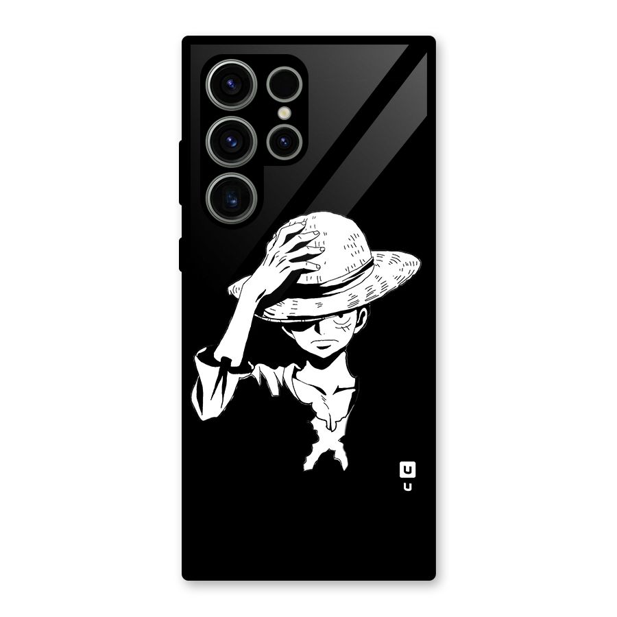 Anime One Piece Luffy Silhouette Glass Back Case for Galaxy S23 Ultra