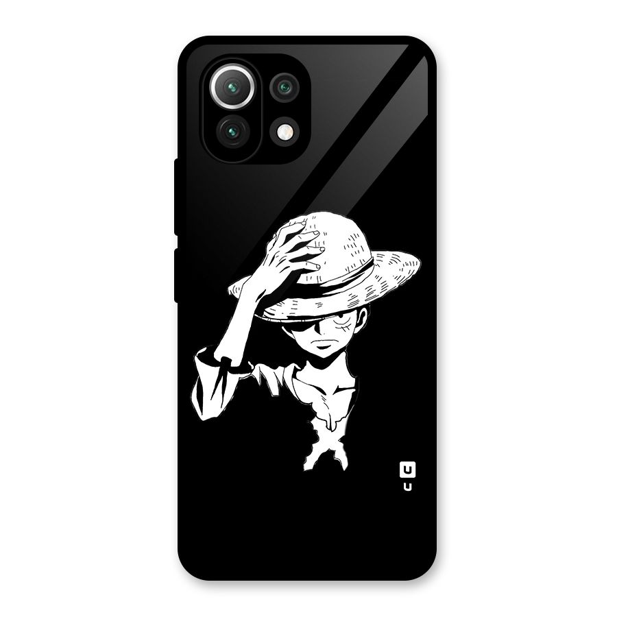 Anime One Piece Luffy Silhouette Glass Back Case for Mi 11 Lite