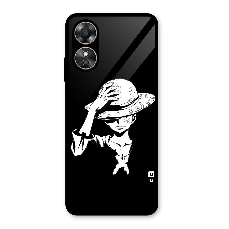 Anime One Piece Luffy Silhouette Glass Back Case for Oppo A17