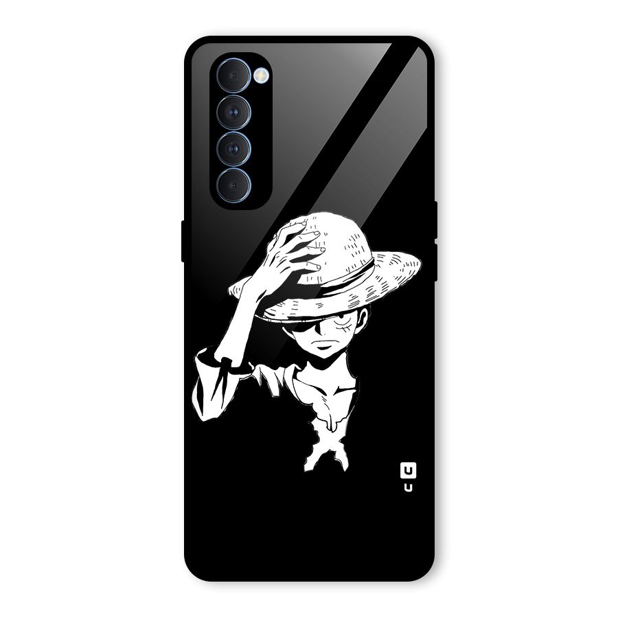 Anime One Piece Luffy Silhouette Glass Back Case for Oppo Reno4 Pro