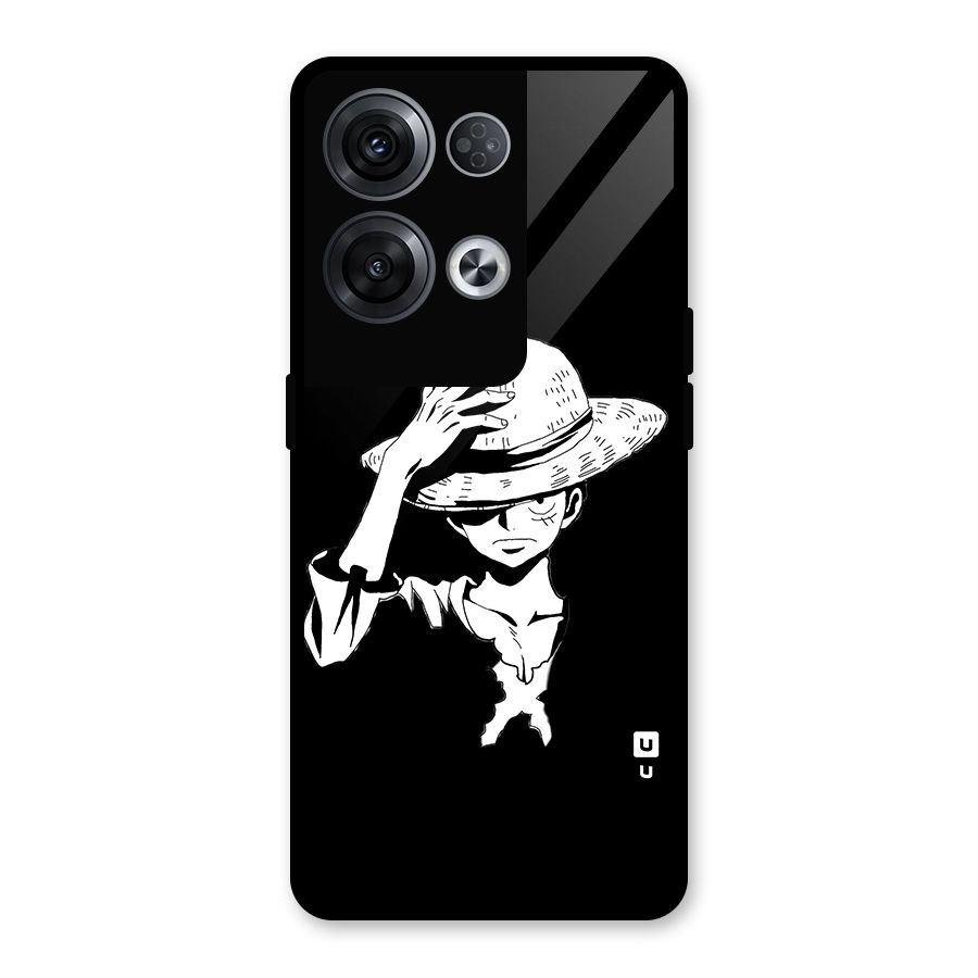 Anime One Piece Luffy Silhouette Glass Back Case for Oppo Reno8 Pro 5G