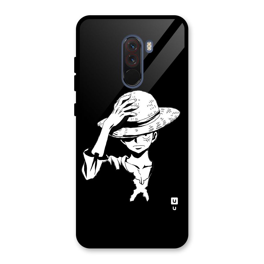 Anime One Piece Luffy Silhouette Glass Back Case for Poco F1