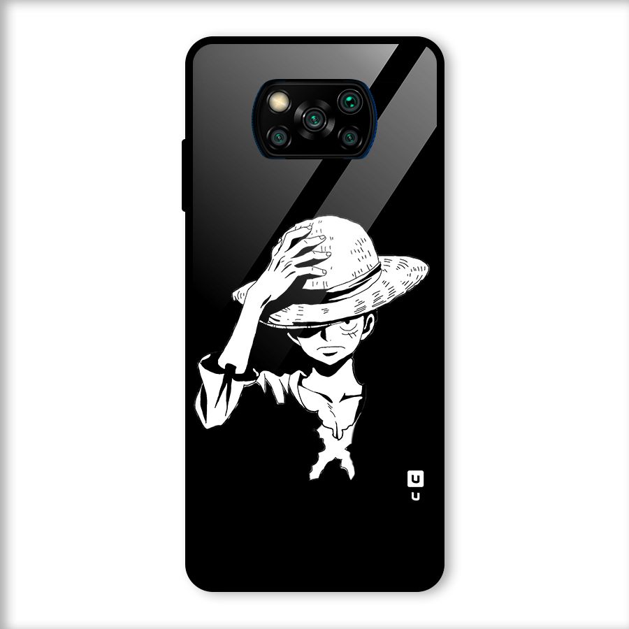 Anime One Piece Luffy Silhouette Glass Back Case for Poco X3
