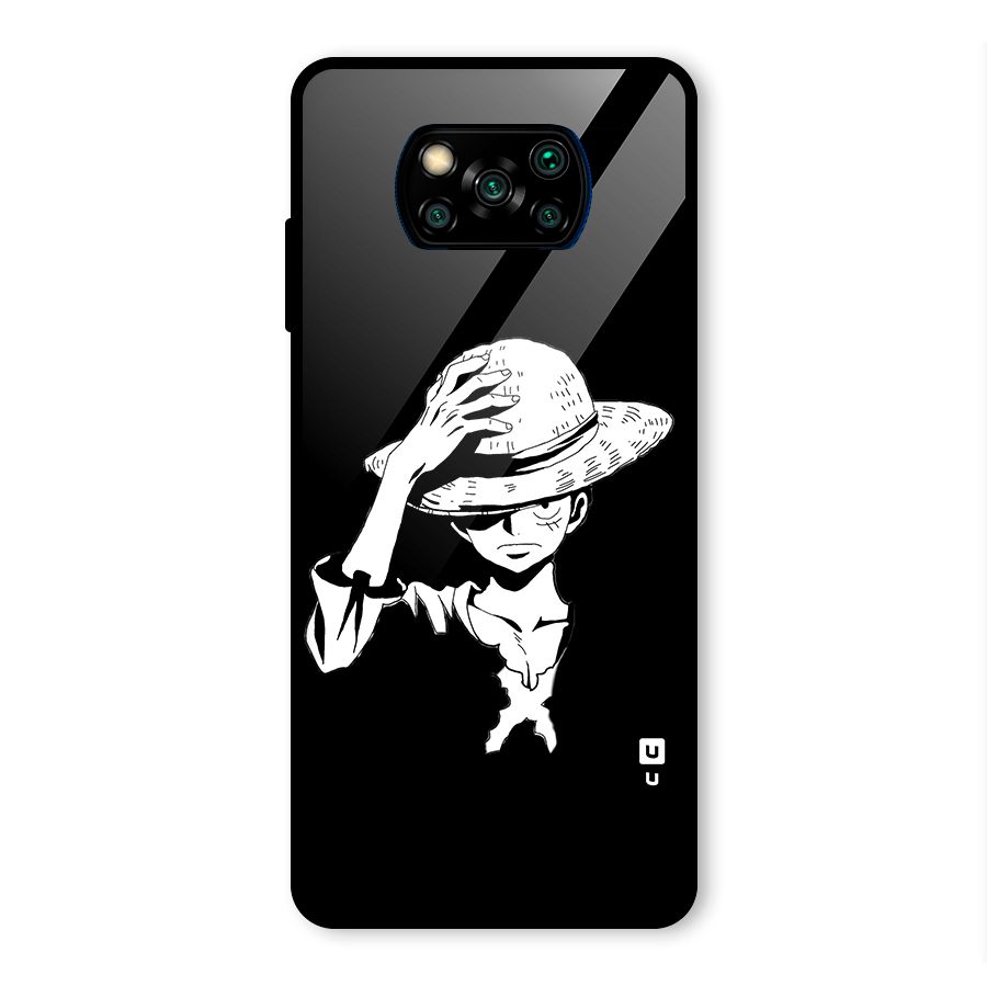 Anime One Piece Luffy Silhouette Glass Back Case for Poco X3 Pro