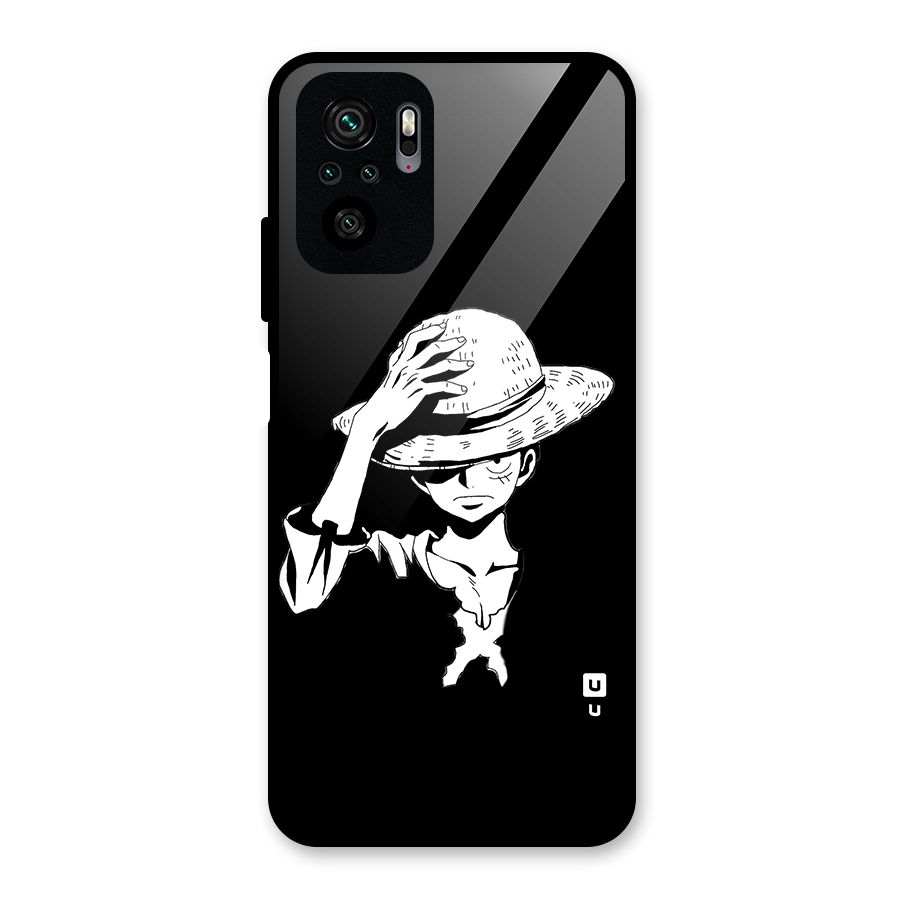 Anime One Piece Luffy Silhouette Glass Back Case for Redmi Note 10S