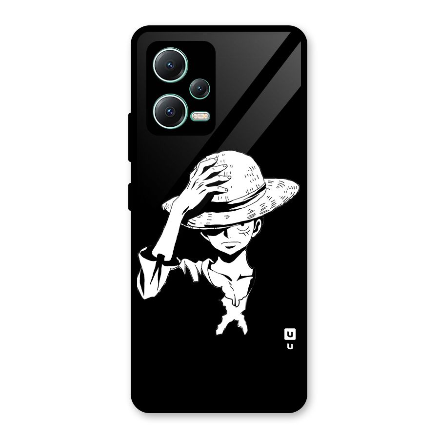 Anime One Piece Luffy Silhouette Glass Back Case for Redmi Note 12 5G
