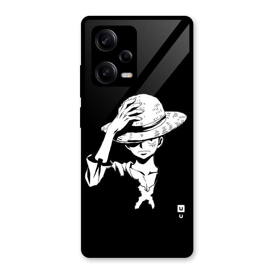 Anime One Piece Luffy Silhouette Glass Back Case for Redmi Note 12 Pro