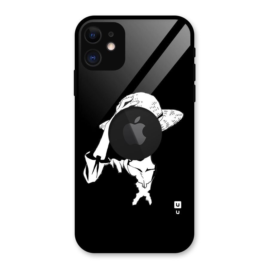 Anime One Piece Luffy Silhouette Glass Back Case for iPhone 11 Logo Cut