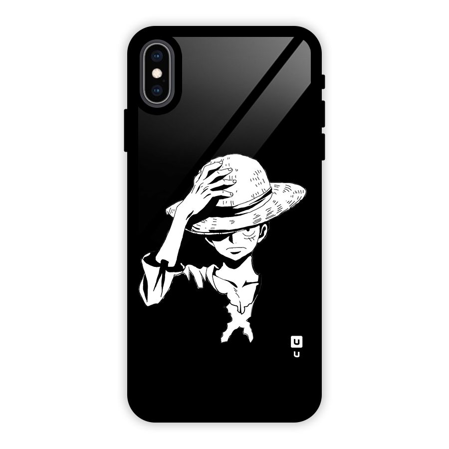 Anime One Piece Luffy Silhouette Glass Back Case for iPhone XS Max