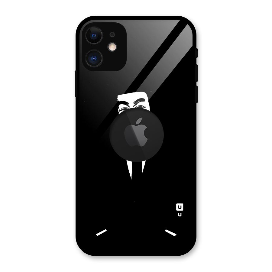 Anonymous Cool Gentleman Glass Back Case for iPhone 11 Logo Cut