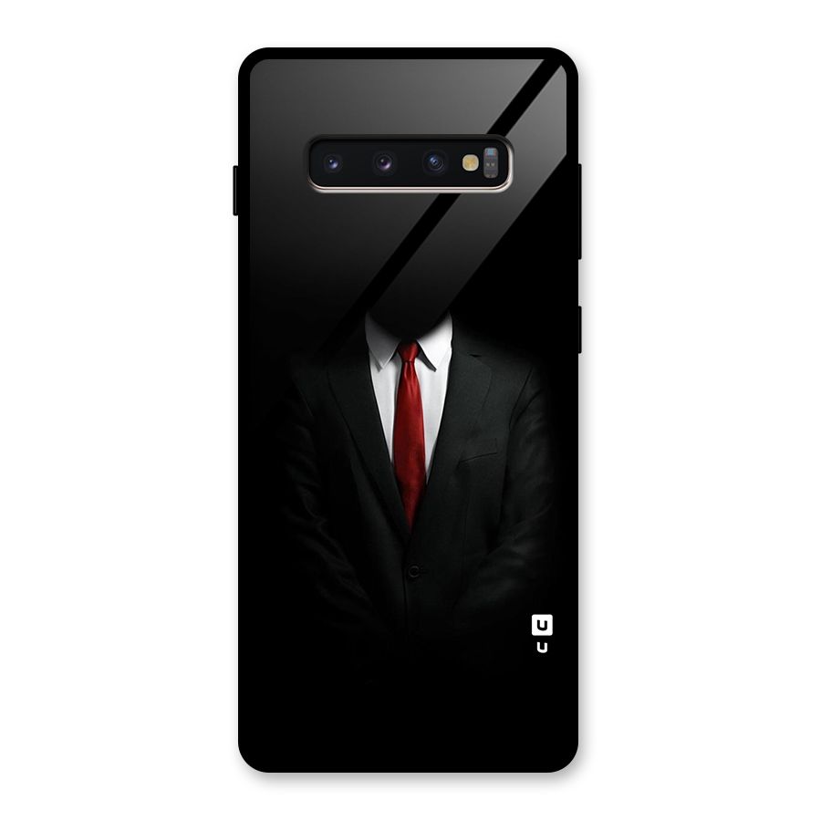 Anonymous Suit Glass Back Case for Galaxy S10 Plus