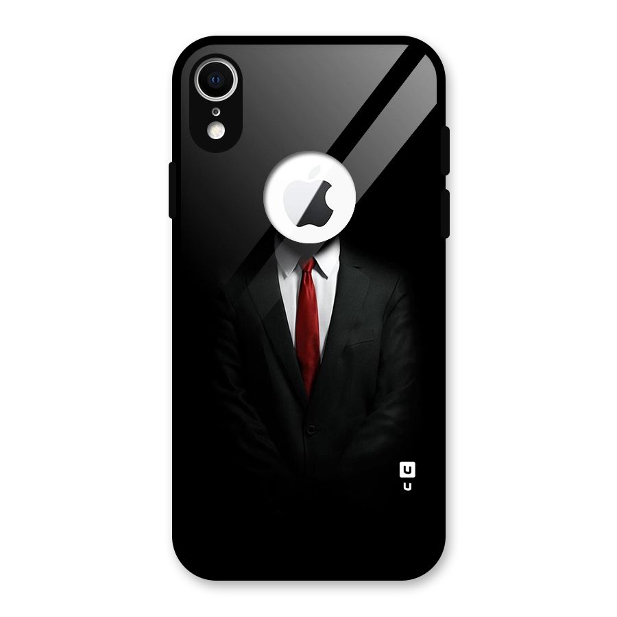 Anonymous Suit Glass Back Case for iPhone XR Logo Cut