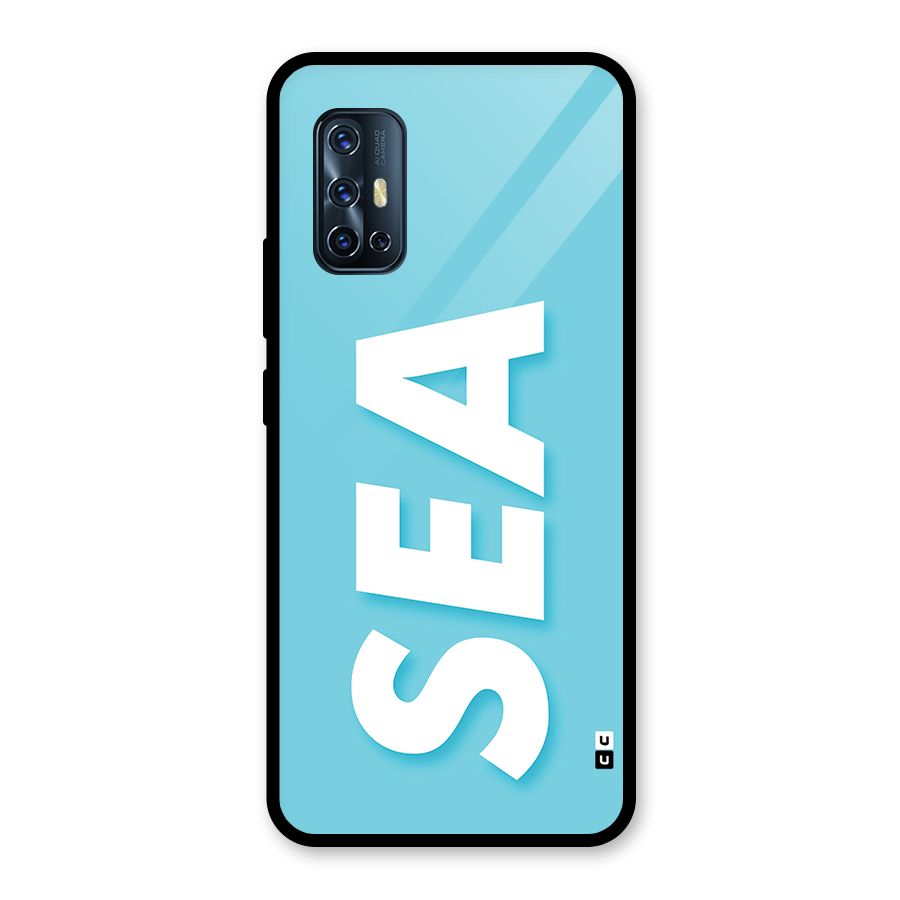 Aqua Sea Glass Back Case for Vivo V17