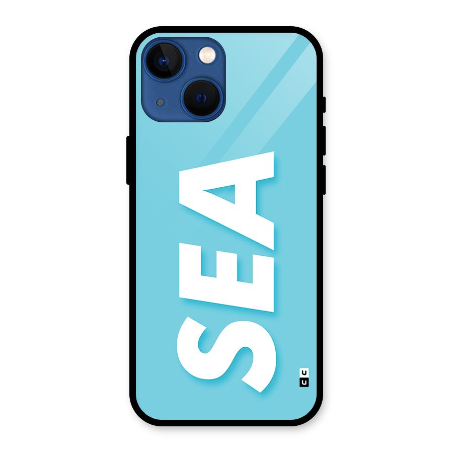 Aqua Sea Glass Back Case for iPhone 13 Mini