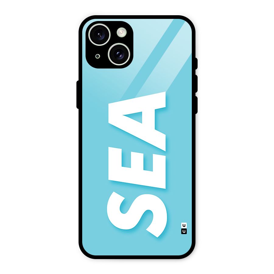 Aqua Sea Glass Back Case for iPhone 15 Plus