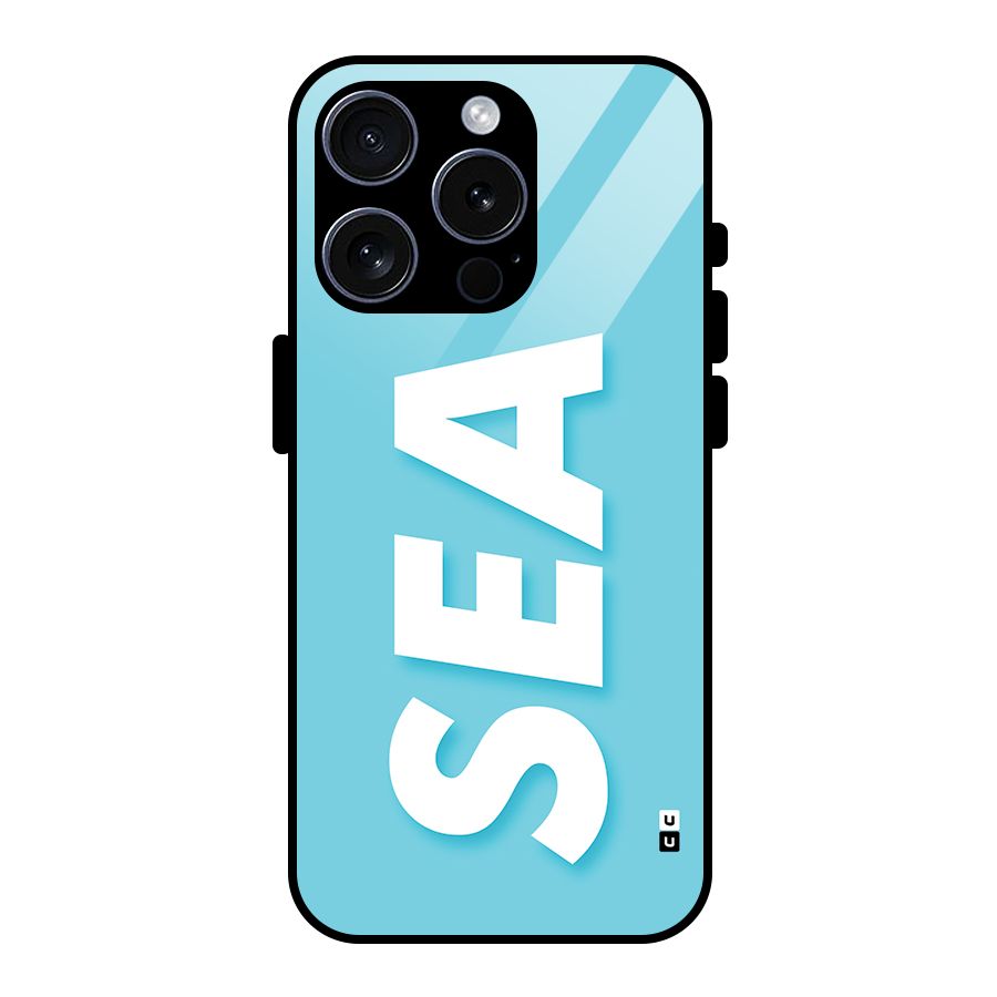 Aqua Sea Glass Back Case for iPhone 15 Pro