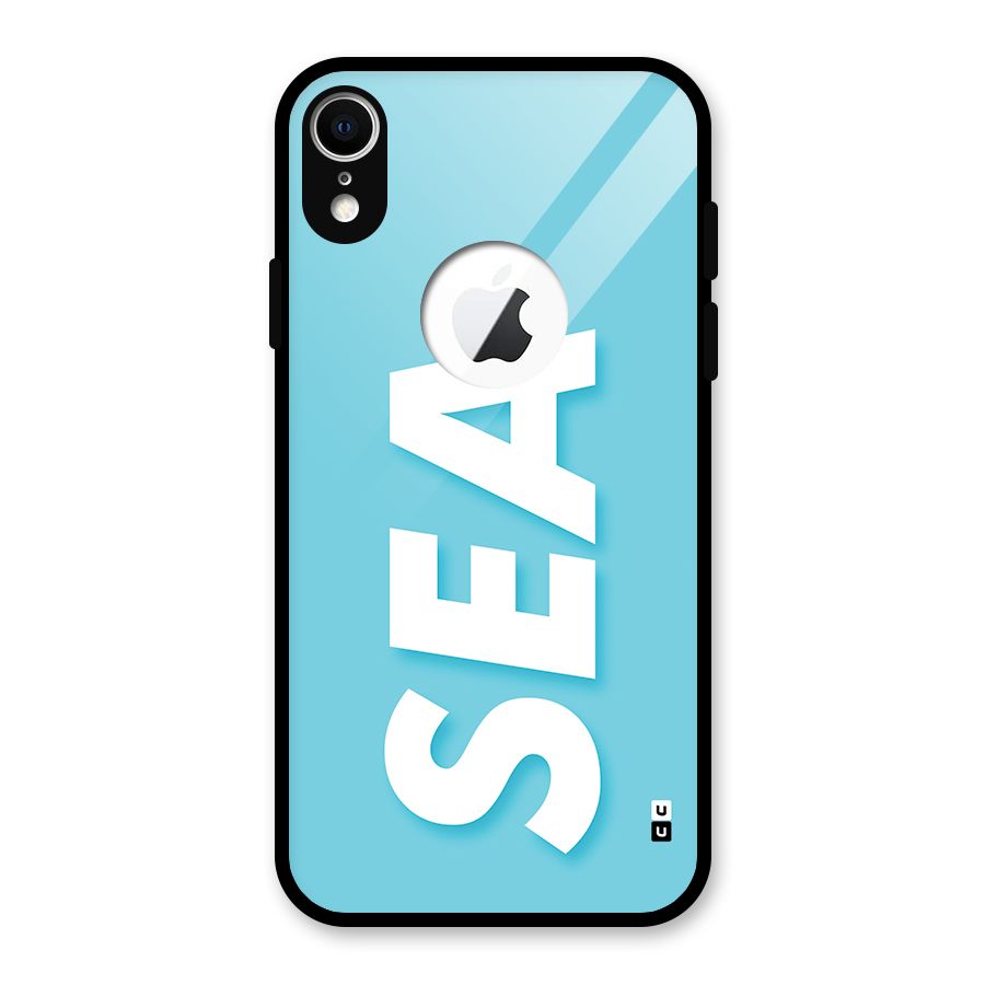 Aqua Sea Glass Back Case for iPhone XR Logo Cut