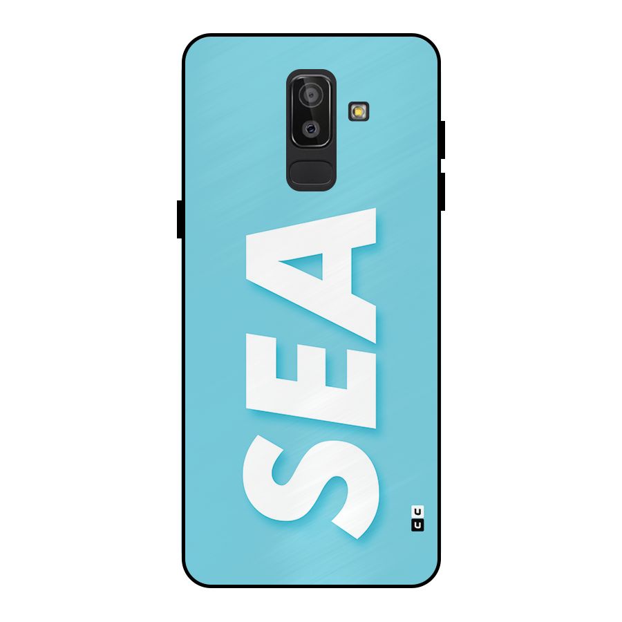 Aqua Sea Metal Back Case for Galaxy J8