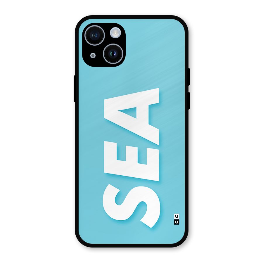 Aqua Sea Metal Back Case for iPhone 14