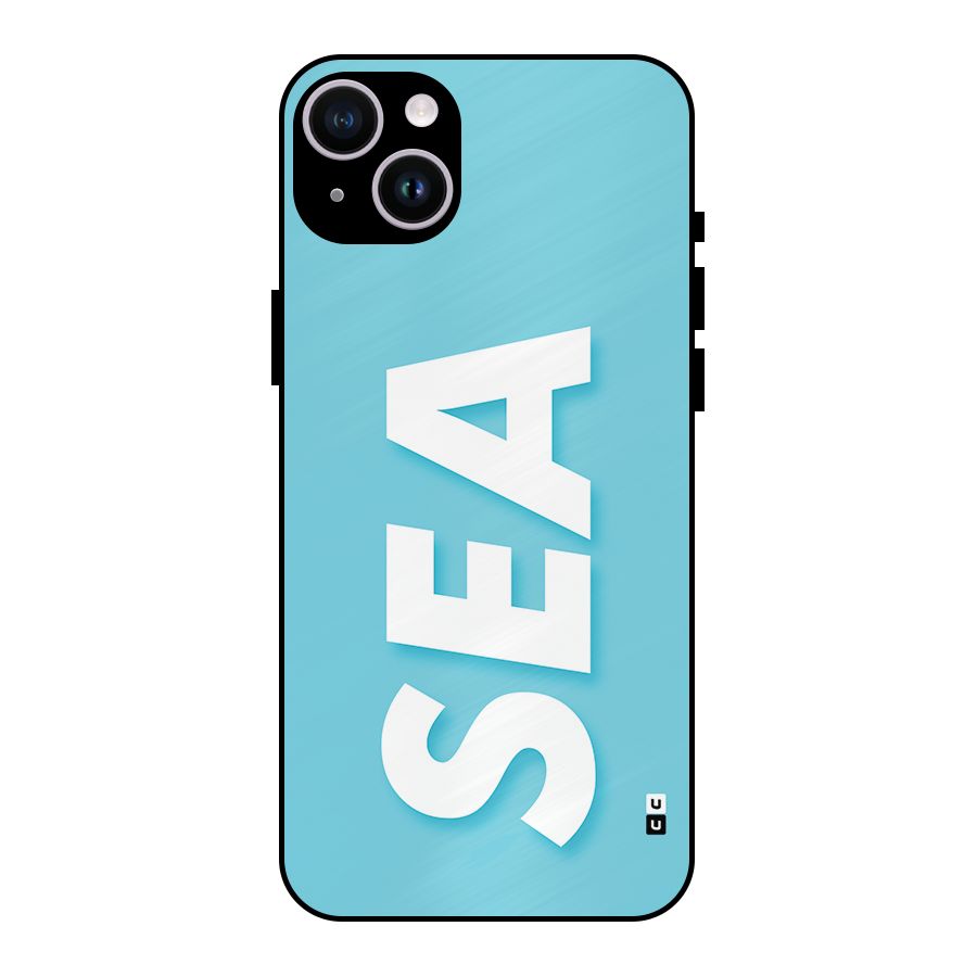 Aqua Sea Metal Back Case for iPhone 14 Plus