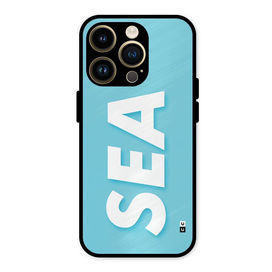 Aqua Sea Metal Back Case for iPhone 14 Pro