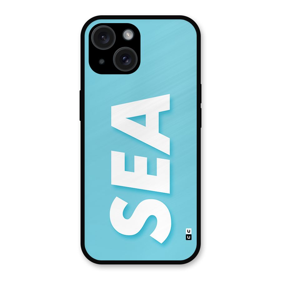 Aqua Sea Metal Back Case for iPhone 15