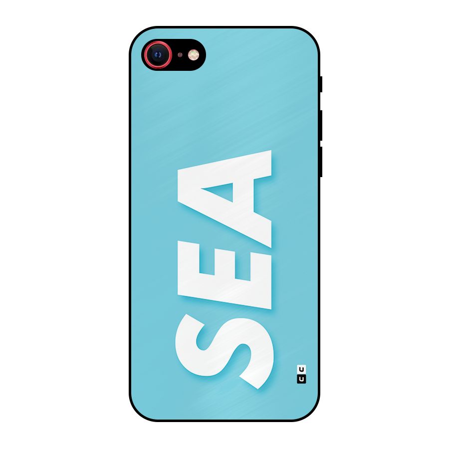 Aqua Sea Metal Back Case for iPhone SE 2022