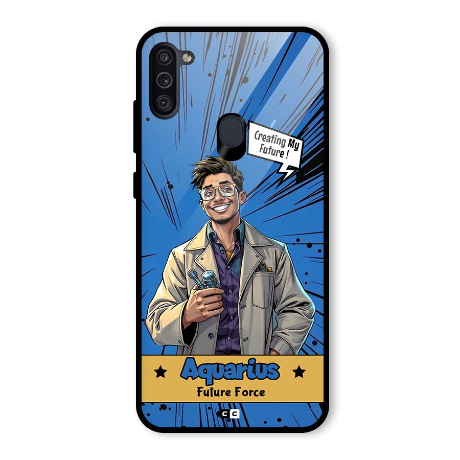 Aquarius Force Glass Back Case for Galaxy M11
